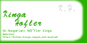 kinga hofler business card